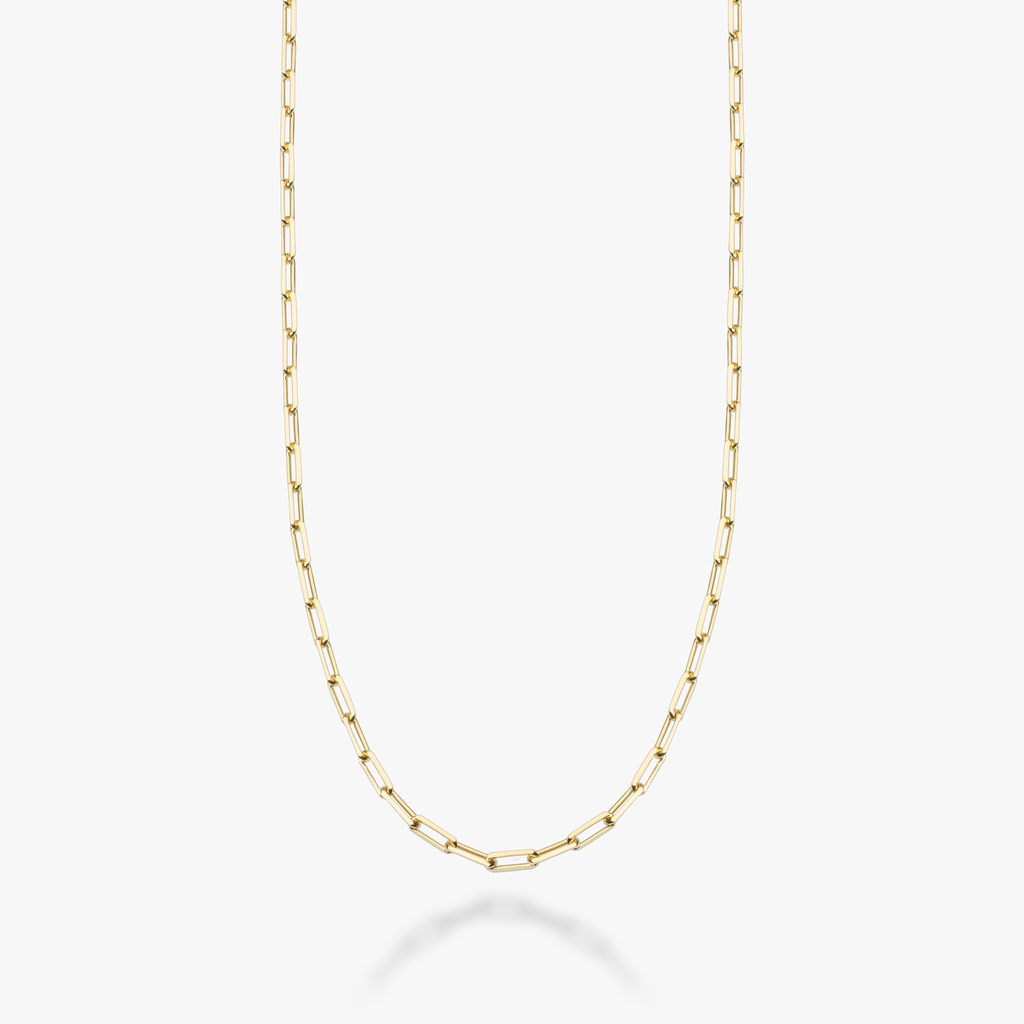 Paperclip Chain Necklace in 18K Gold over Sterling Silver, 2mm