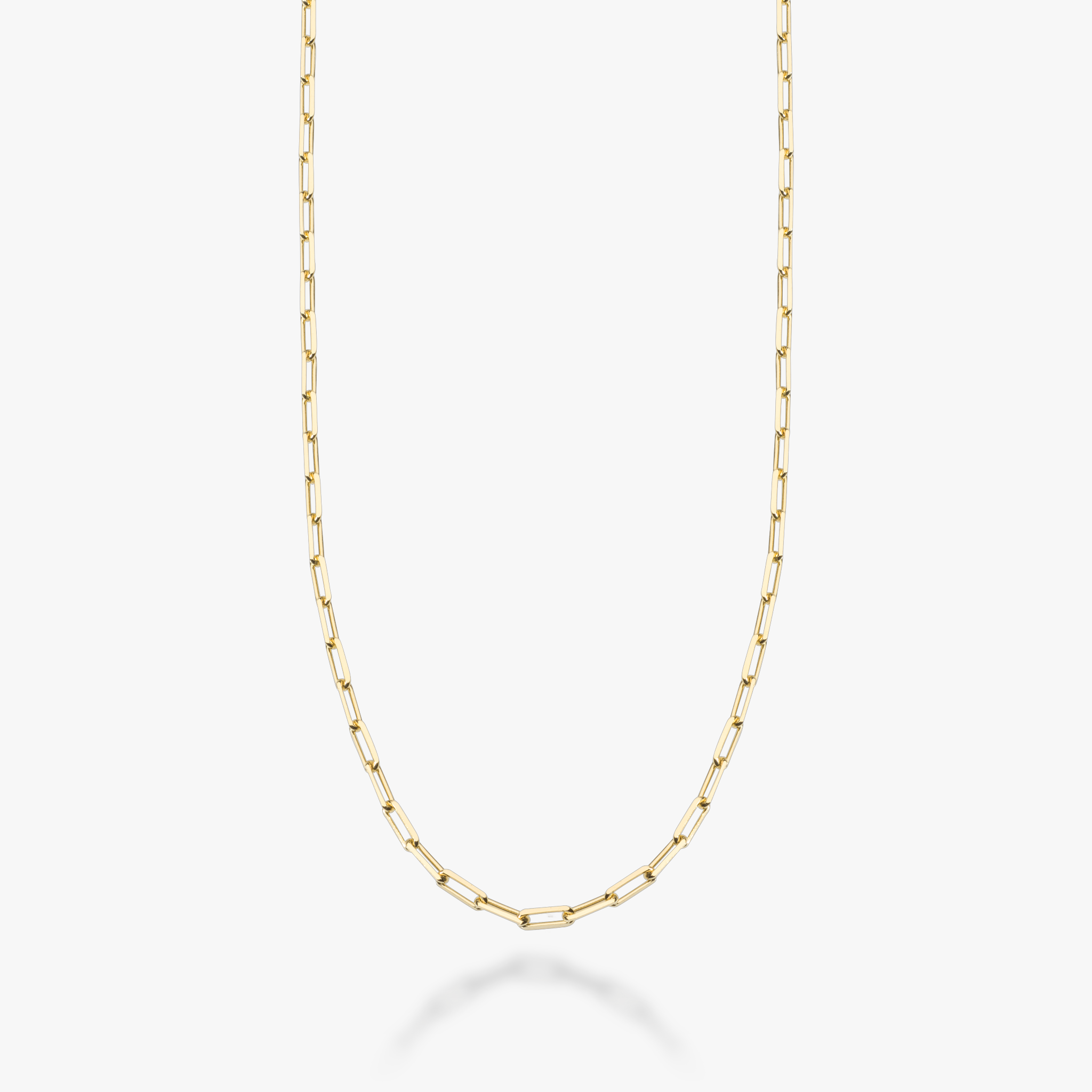 Paperclip Chain Necklace in 18K Gold over Sterling Silver, 2mm