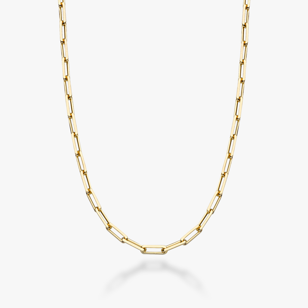 Paperclip Chain Necklace in 18K Gold Over Sterling Silver, 3mm