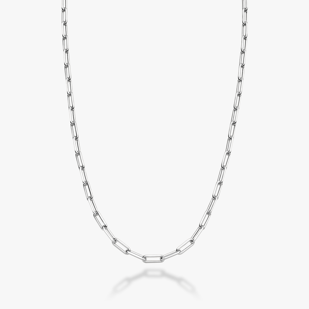 Paperclip Chain Necklace in Sterling Silver, 2.5mm