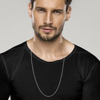 Paperclip Chain Necklace in Sterling Silver, 2mm