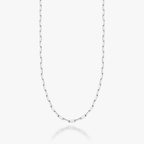 Paperclip Chain Necklace in Sterling Silver, 2mm