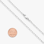 Paperclip Chain Necklace in Sterling Silver, 2mm