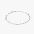 Rolo Heart Anklet in Sterling Silver