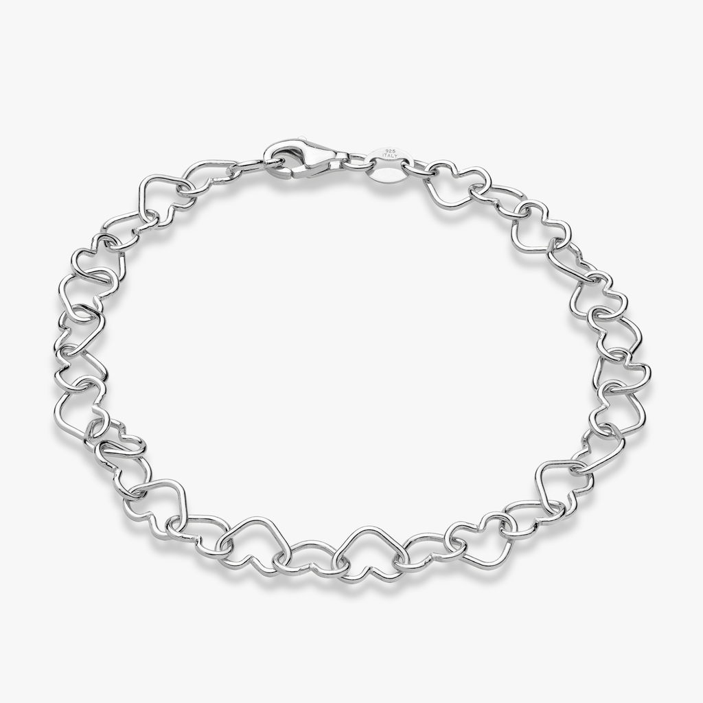 Rolo Heart Bracelet in Sterling Silver, 5mm