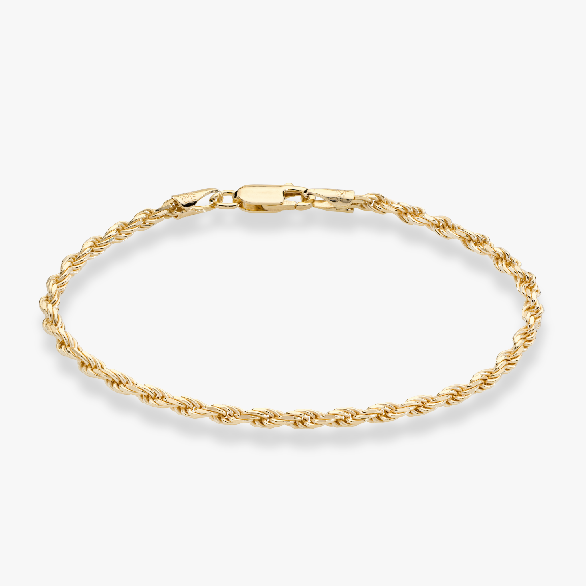 Rope Anklet in 18k gold over sterling silver, 3mm