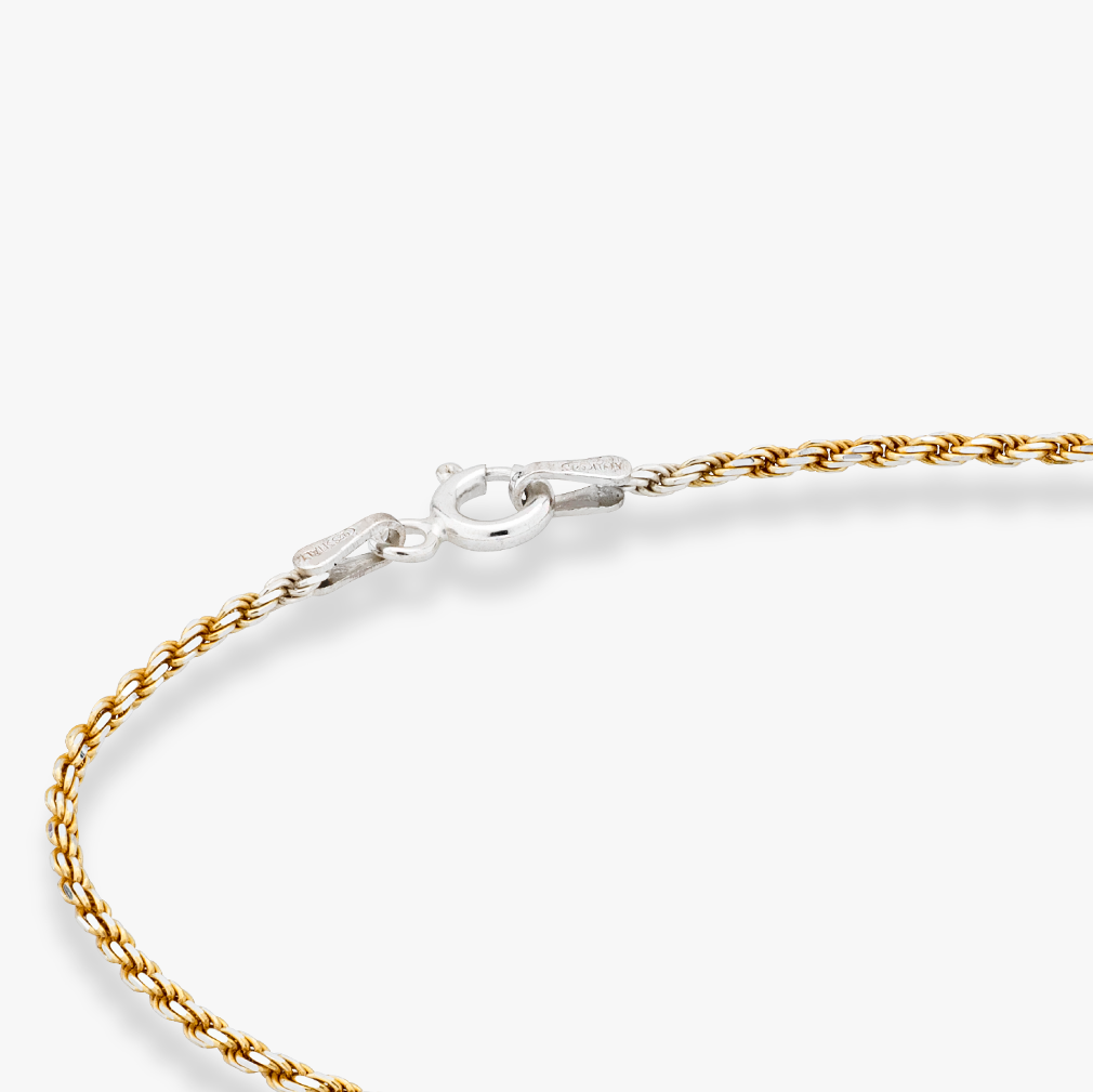 Rope Anklet in Two-tone 18k gold over sterling silver, 1.5mm