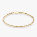 Rope Bracelet in 18k gold over sterling silver, 3mm