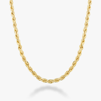 Rope Necklace in 18k gold over sterling silver, 3mm