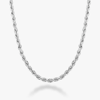 Rope Necklace in Sterling Silver, 2mm