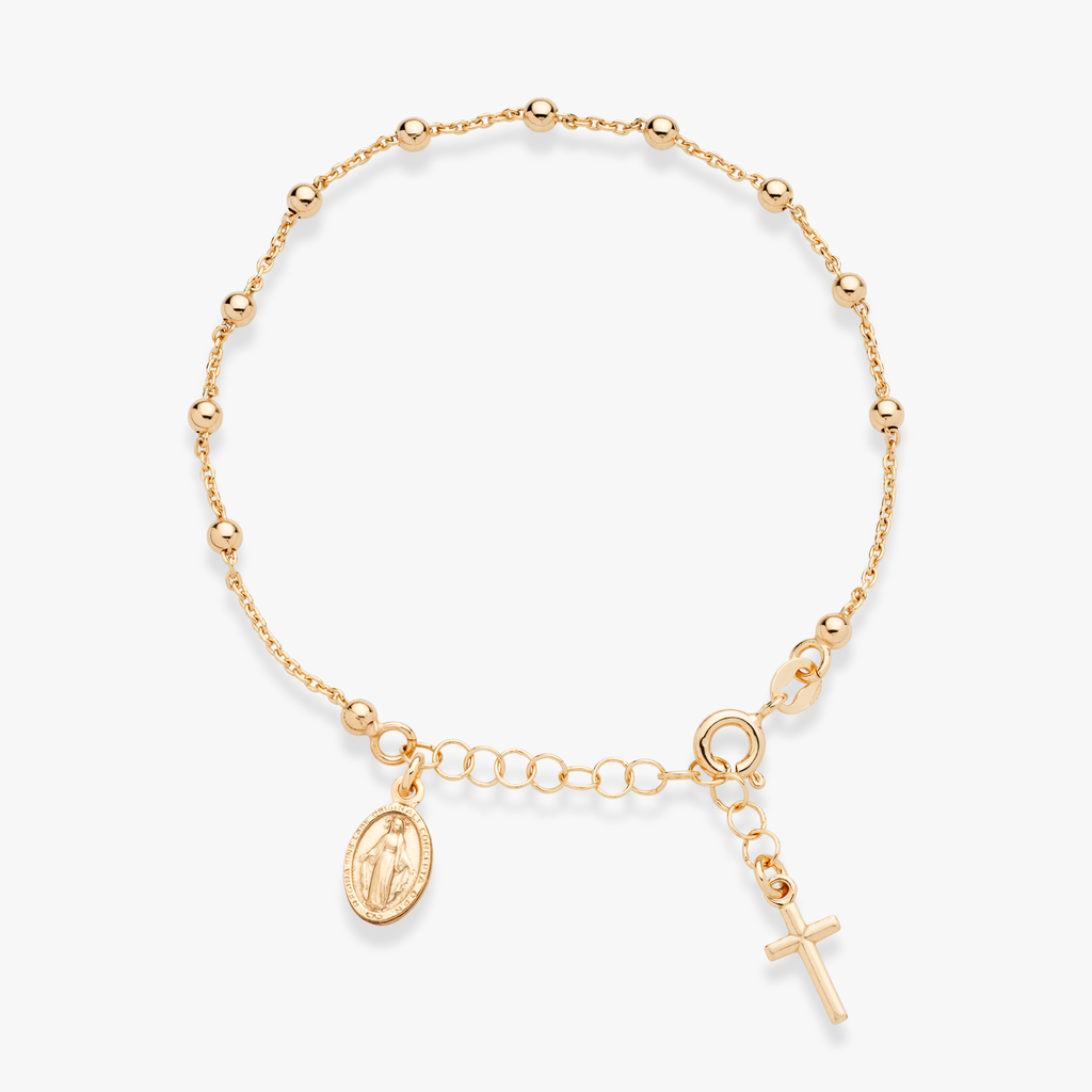 Rosary Adjustable Bracelet in 18k gold over sterling silver