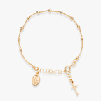 Rosary Adjustable Bracelet in 18k gold over sterling silver