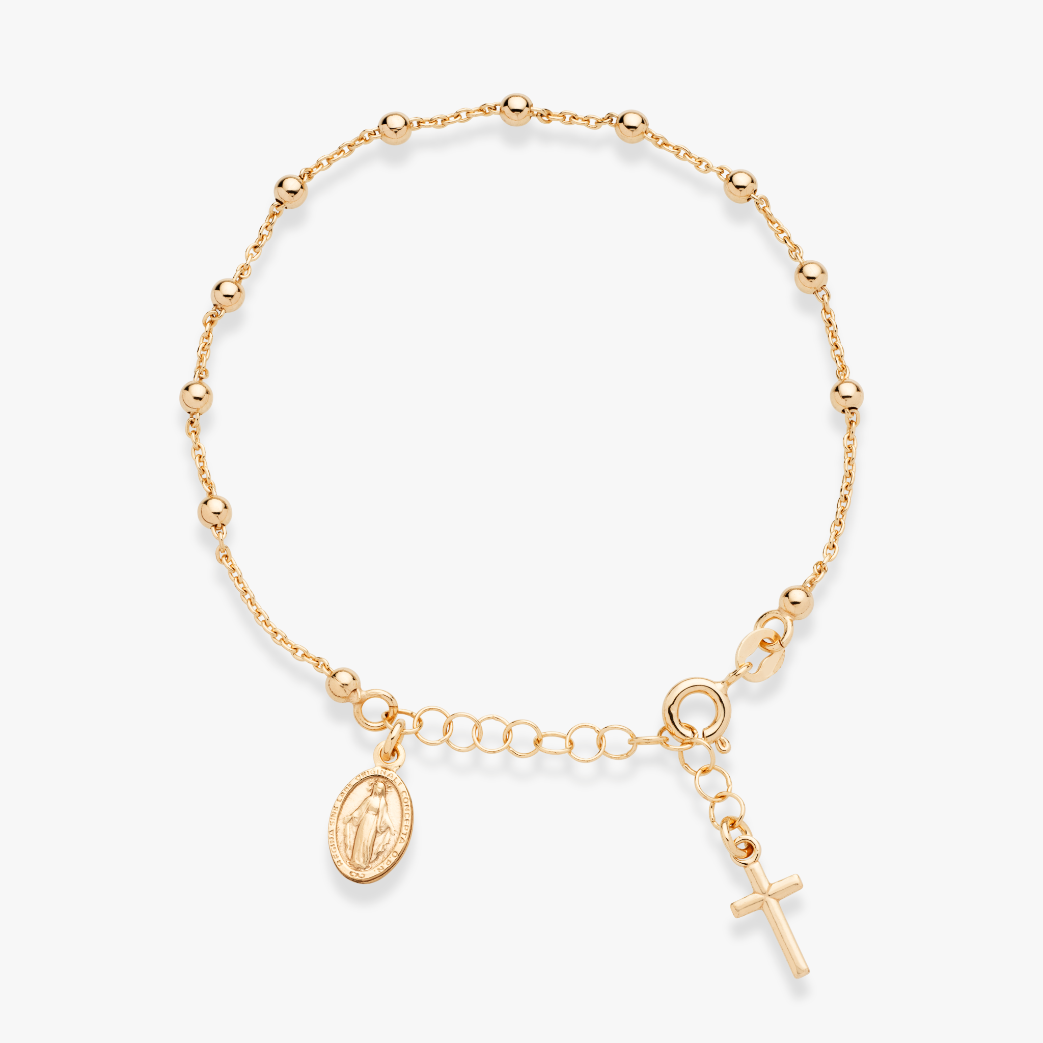 Rosary Adjustable Bracelet in 18k gold over sterling silver
