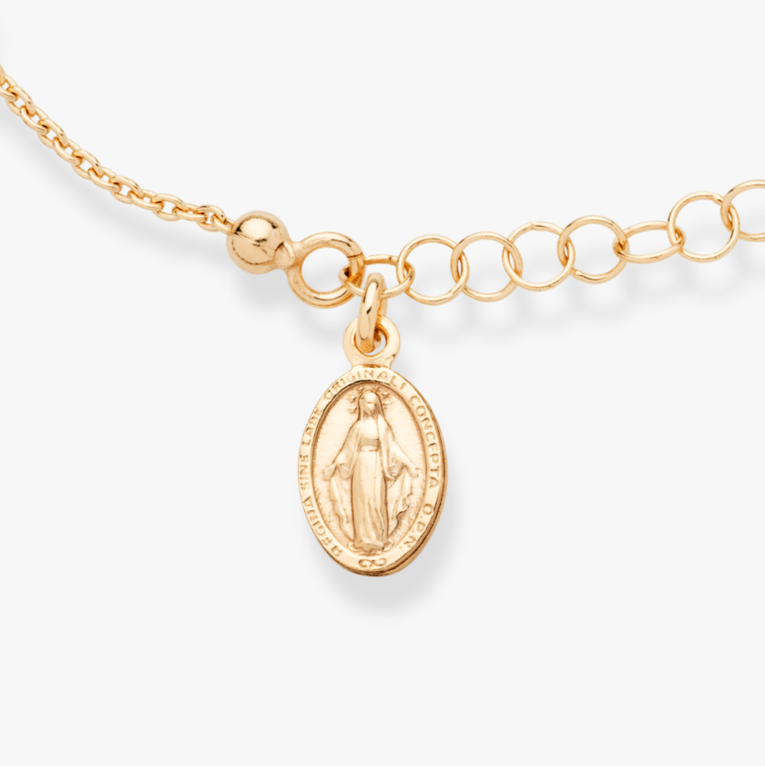 Rosary Adjustable Bracelet in 18k gold over sterling silver