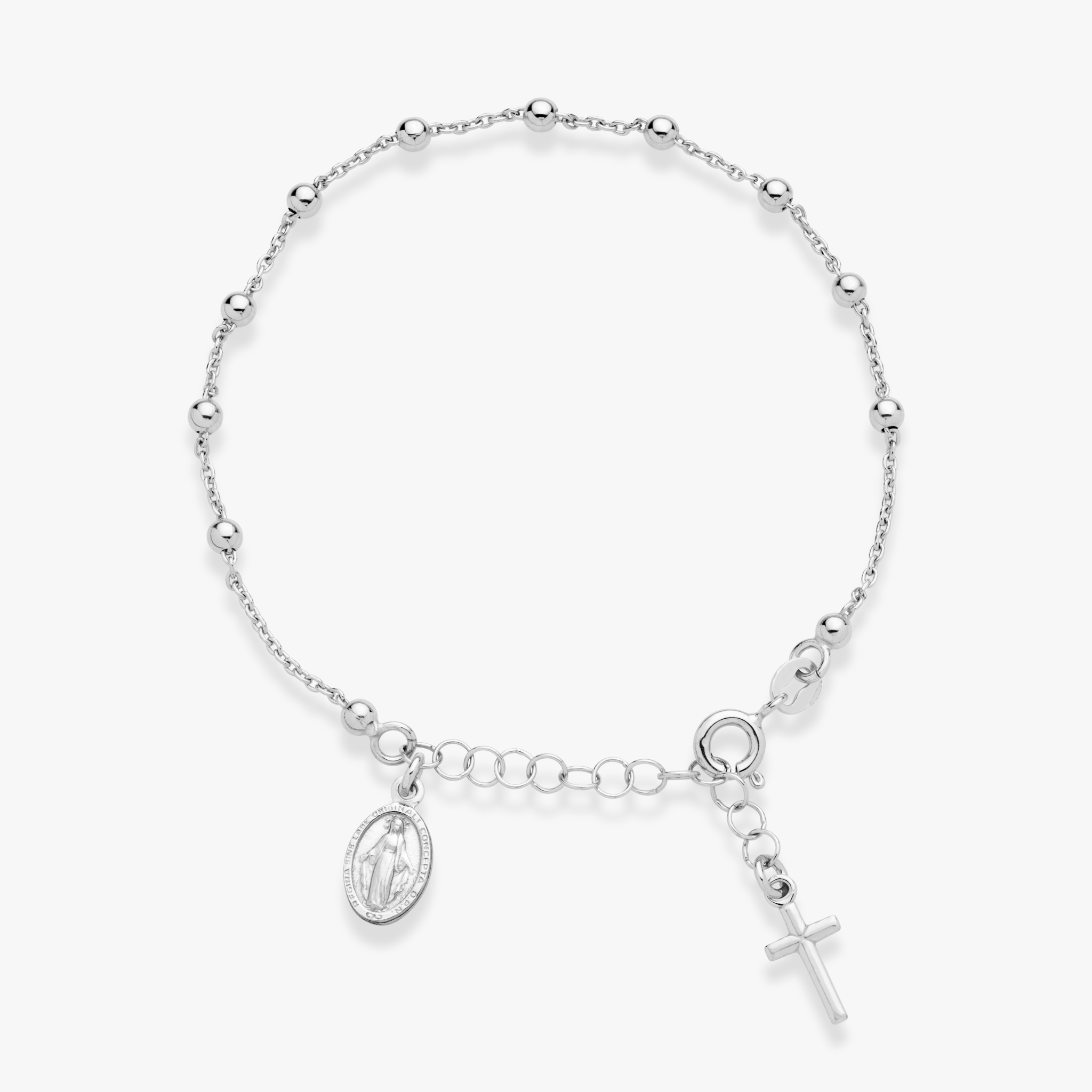 Rosary Adjustable Bracelet in Sterling Silver