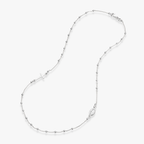Rosary Sideways Cross Necklace in Sterling Silver