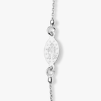 Rosary Sideways Cross Necklace in Sterling Silver