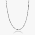 Round Byzantine Necklace in Sterling Silver, 4.5mm