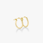 Round Hoop Lightweight Earrings in 18Kt Gold Plated Sterling Silver, 15mm