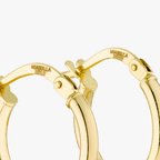 Round Hoop Lightweight Earrings in 18Kt Gold Plated Sterling Silver, 15mm