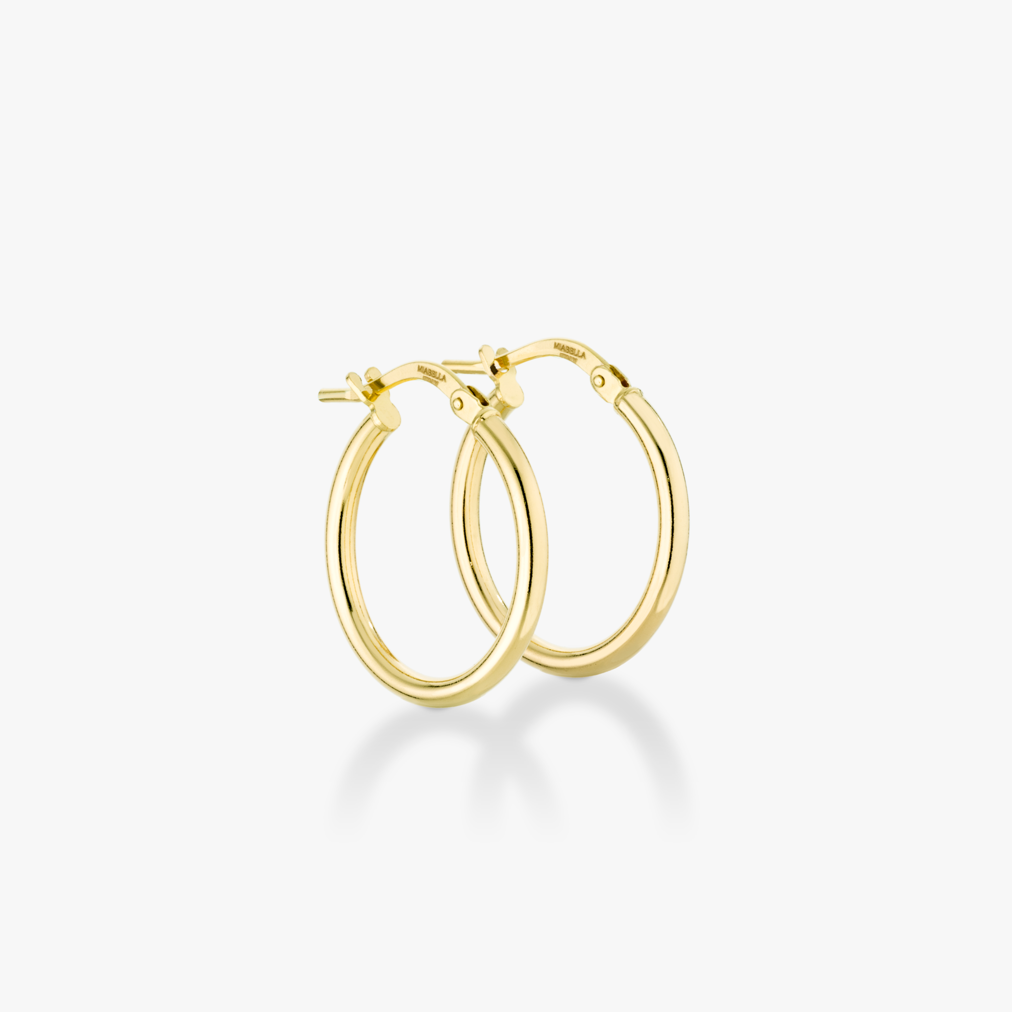 Round Hoop Lightweight Earrings in 18Kt Gold Plated Sterling Silver, 20mm