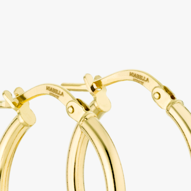 Round Hoop Lightweight Earrings in 18Kt Gold Plated Sterling Silver, 20mm