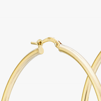Round Hoop Lightweight Earrings in 18k gold over sterling silver, 50mm