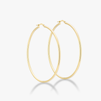 Round Hoop Lightweight Earrings in 18k gold over sterling silver, 60mm