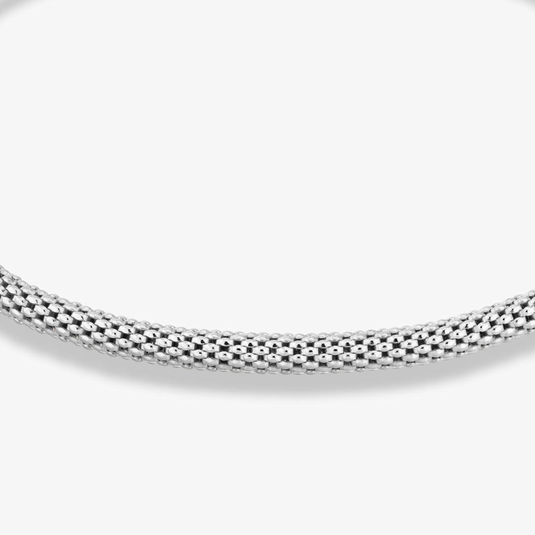 Round Mesh Adjustable Bolo Bracelet in Sterling Silver, 3mm