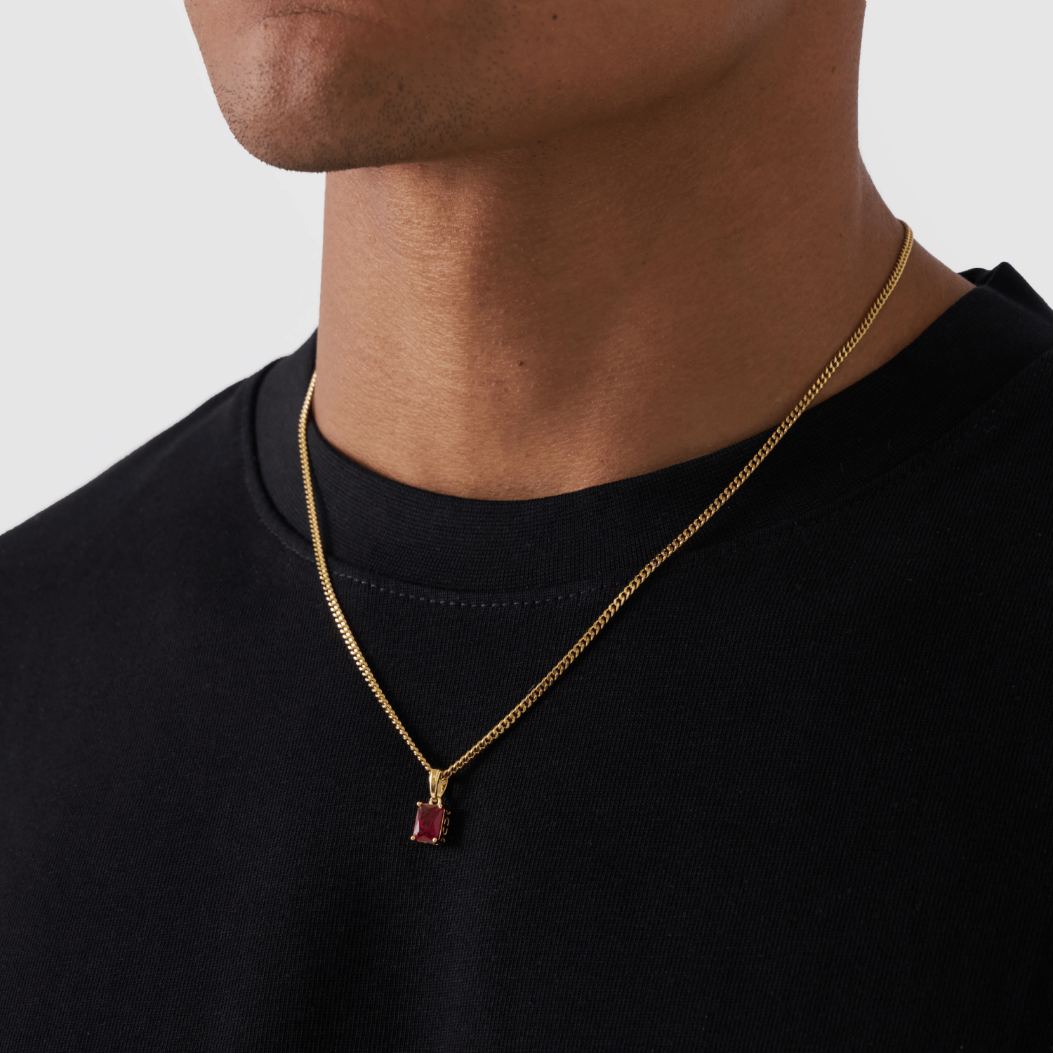 Ruby Stone Pendant (Gold)