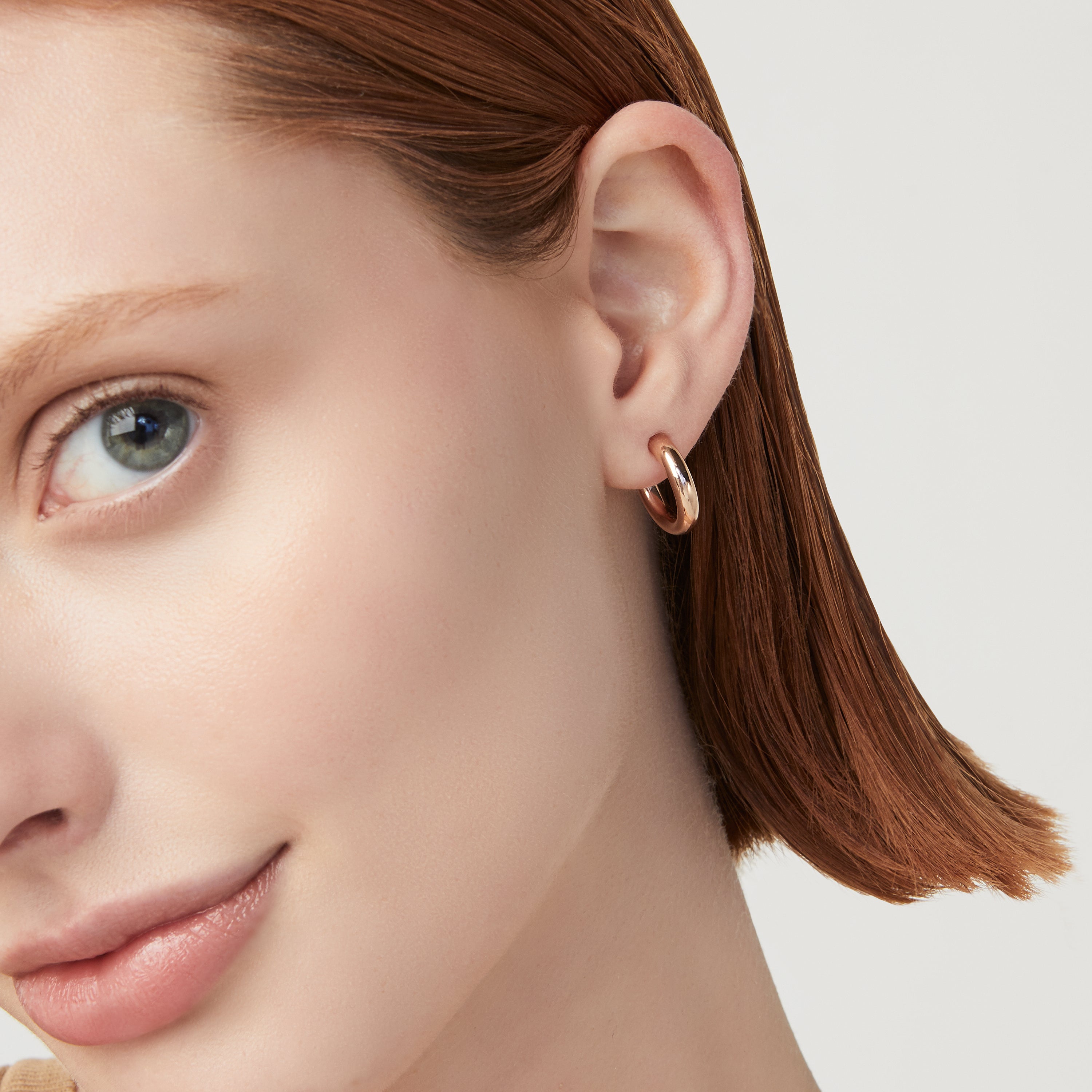 Lightweight Hoop Earrings in 18k Rose Gold Over Sterling Silver, 16mm diameter