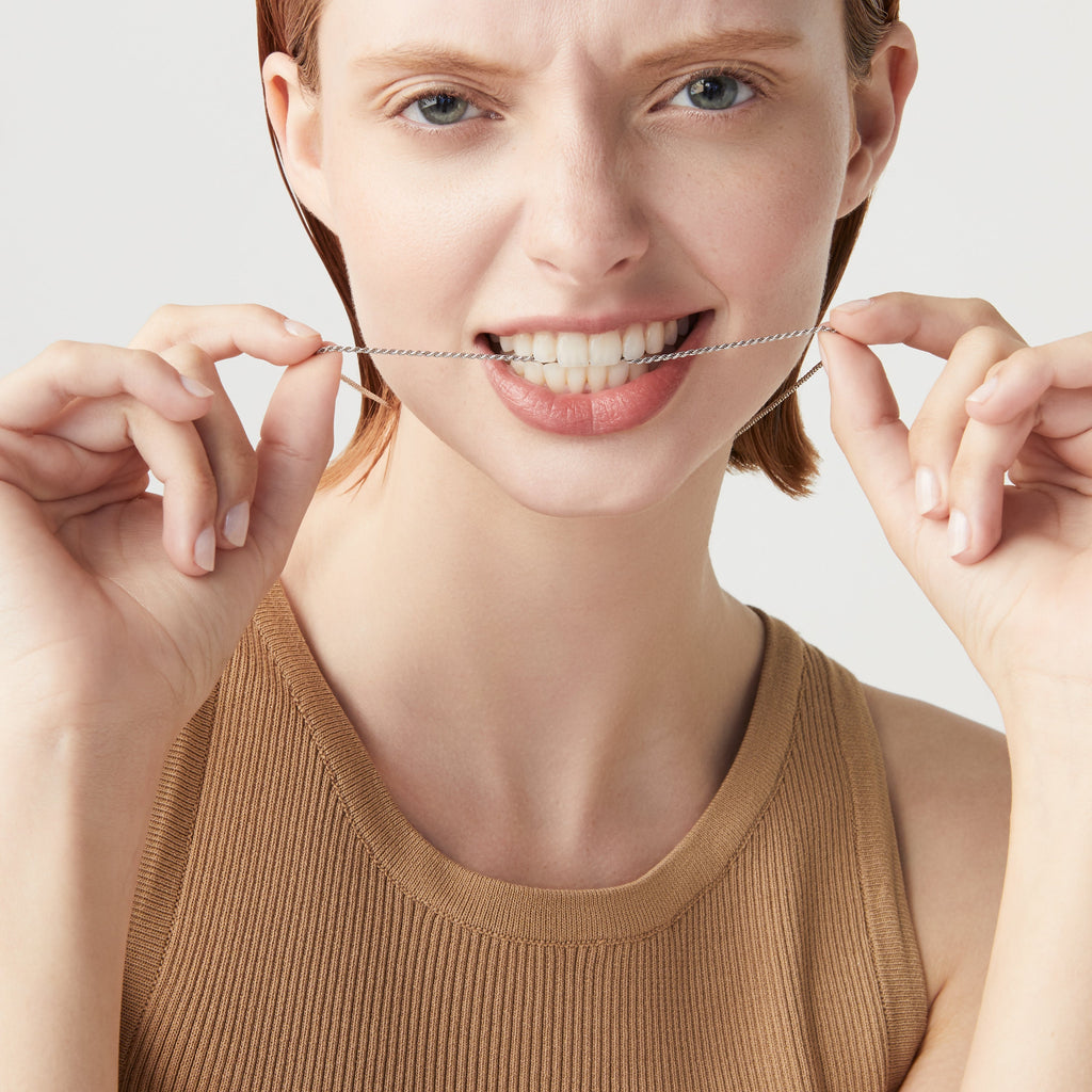 Rope Necklace in Rhodium Plated over Sterling Silver, 1.5mm