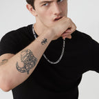 Figaro Chain Necklace in Sterling Silver, 7mm