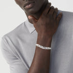 Cuban Chain Bracelet in Sterling Silver, 9mm