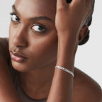 Figaro Chain Bracelet in Sterling Silver, 5mm