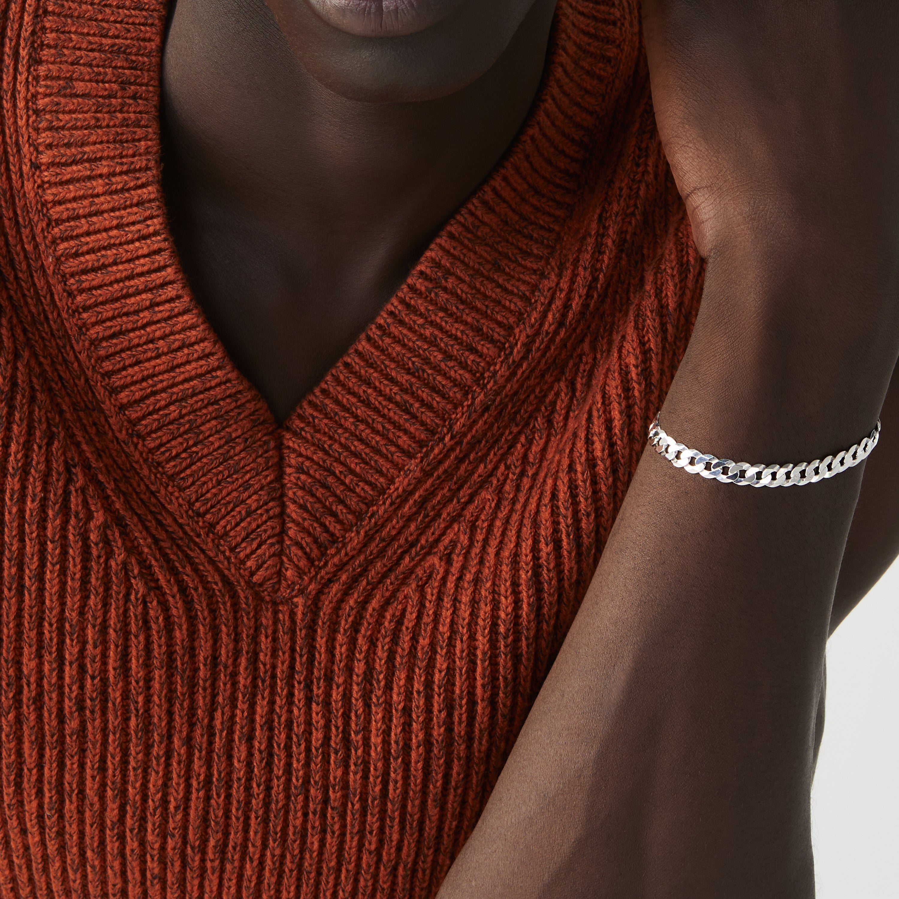 Cuban Chain Bracelet in Sterling Silver, 7mm