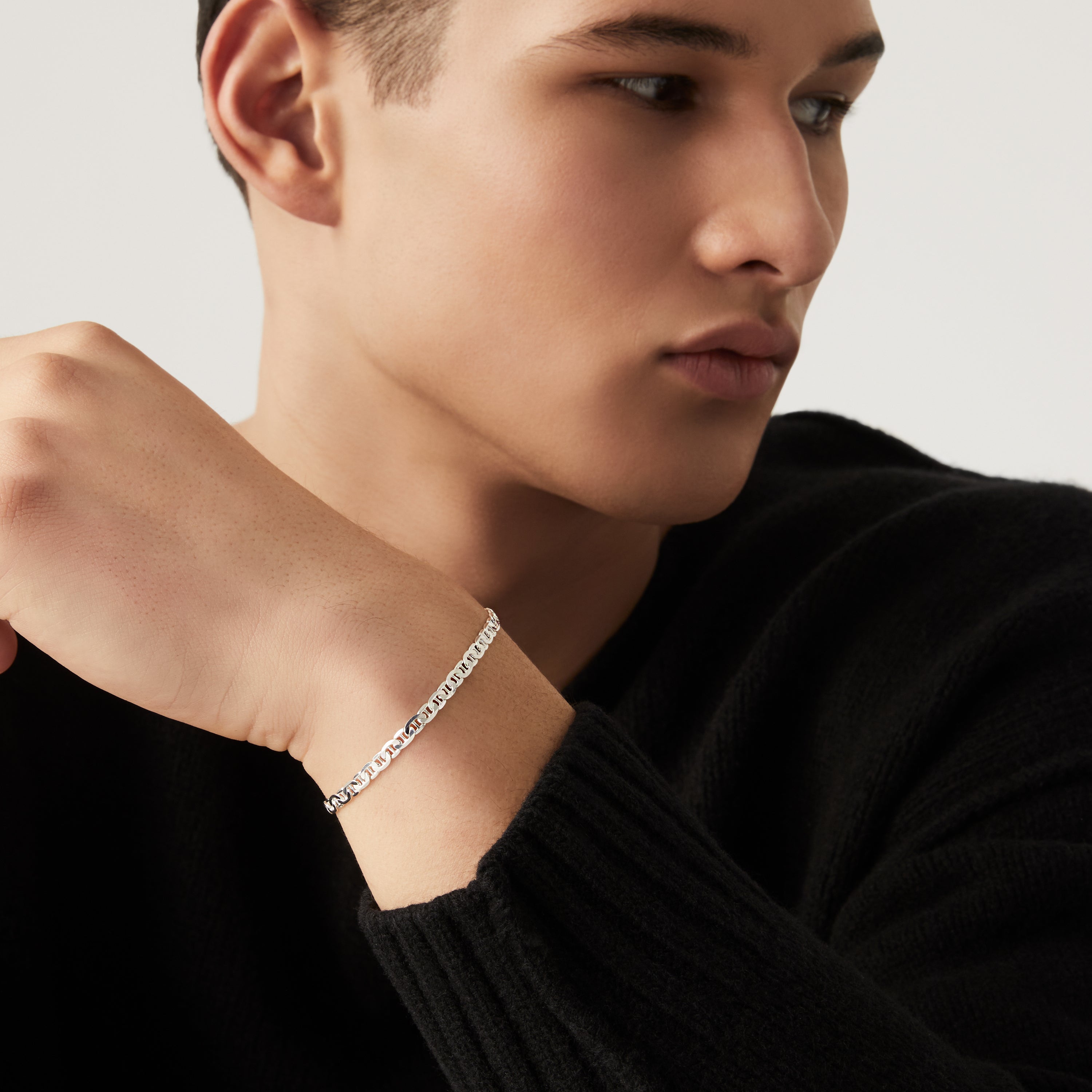 Mariner Chain Bracelet in Sterling Silver, 4mm