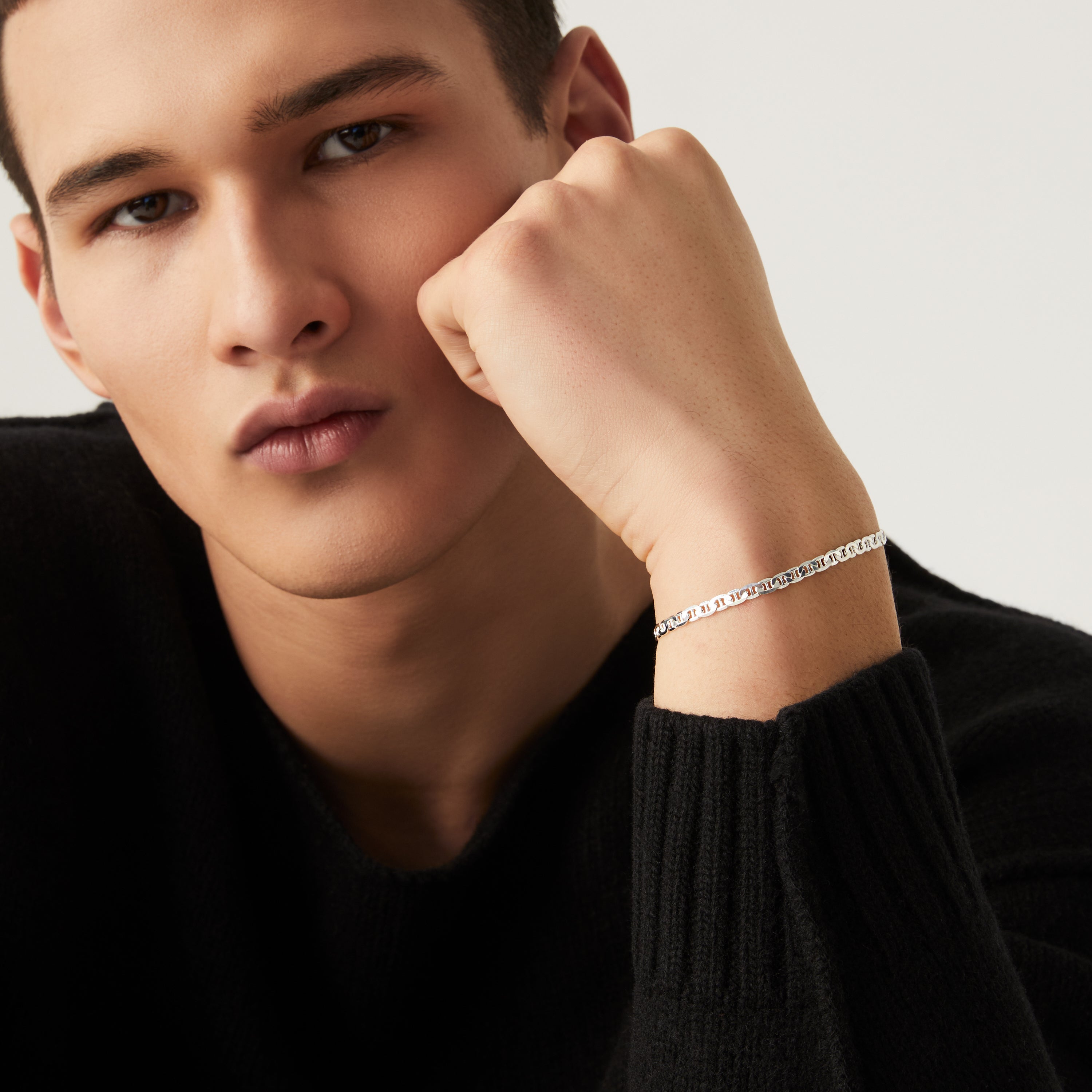 Mariner Chain Bracelet in Sterling Silver, 4mm