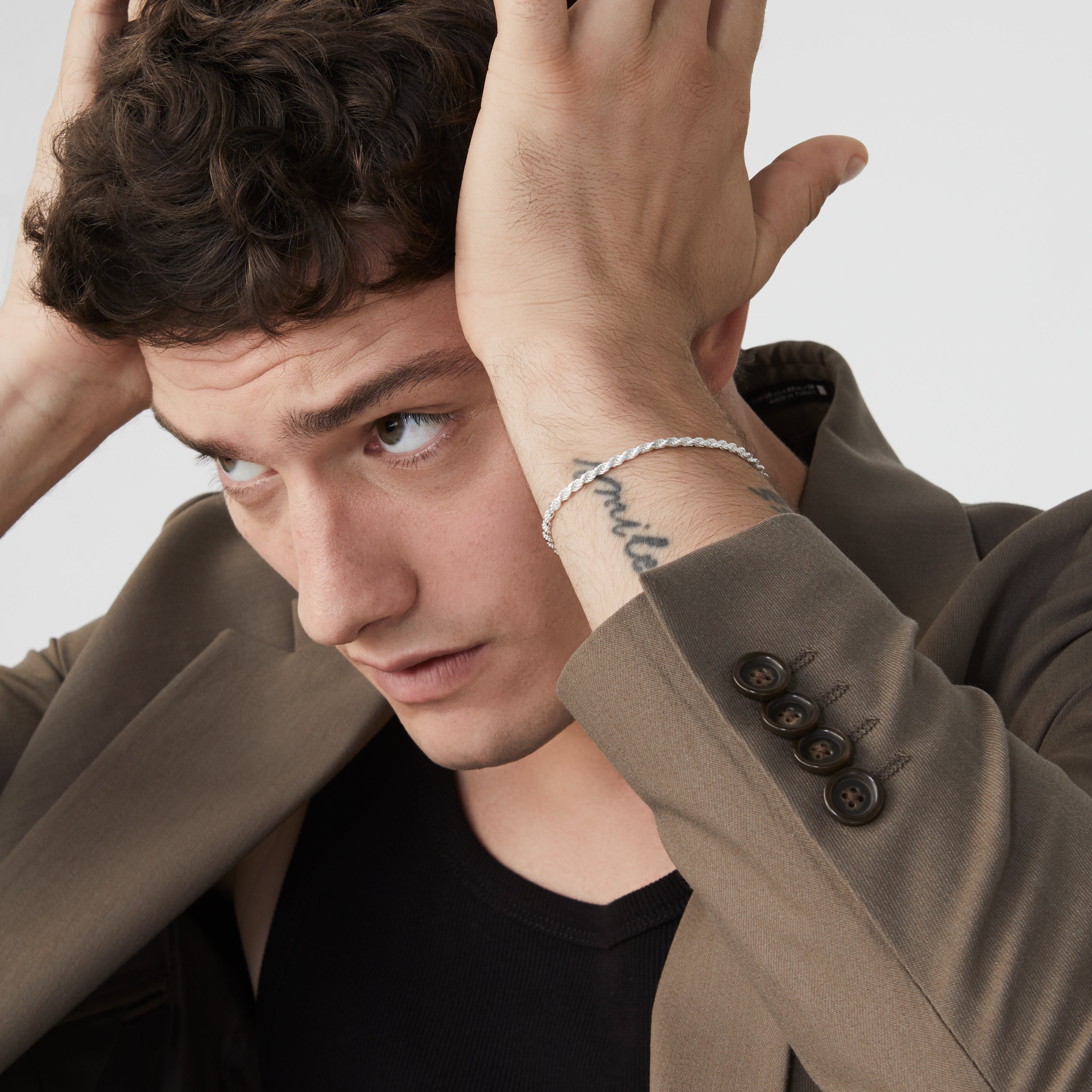 Rope Bracelet in Sterling Silver, 3mm