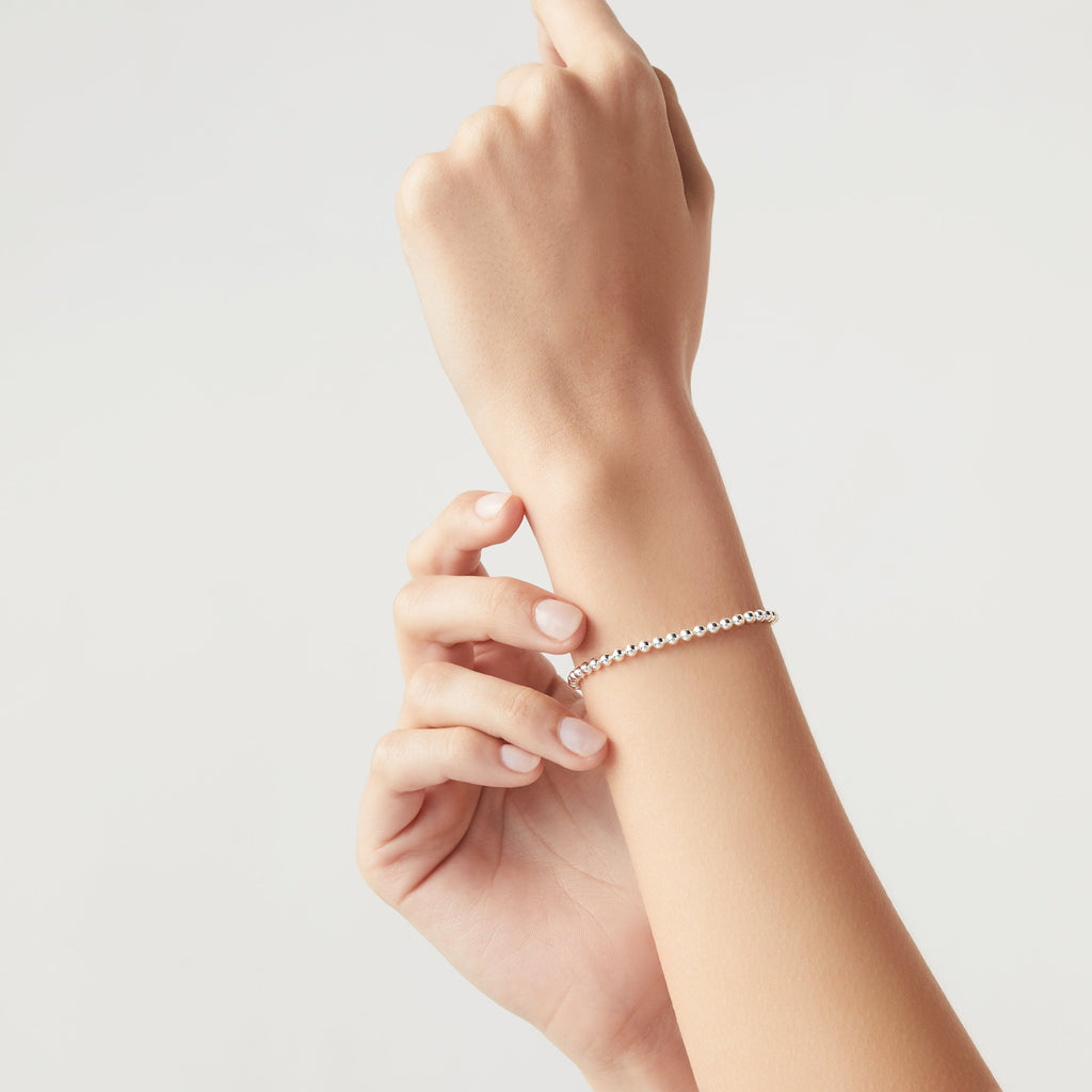 Bead Strand Bracelet in Sterling Silver, 3mm