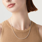 Bead Strand Necklace in Sterling Silver, 2mm