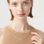 Bead Strand Necklace in Sterling Silver, 2mm