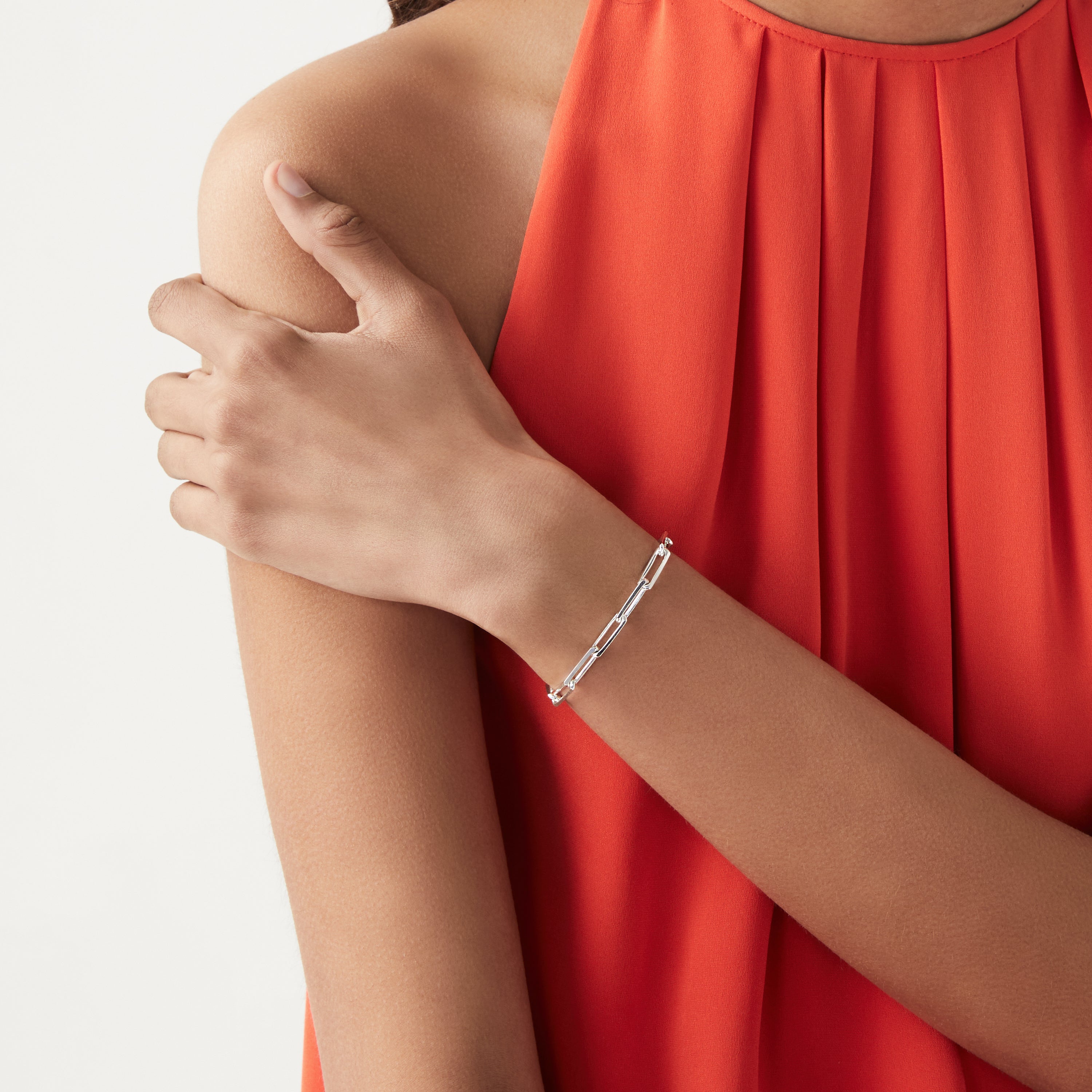 Paperclip Chain Bracelet in Sterling Silver, 5mm