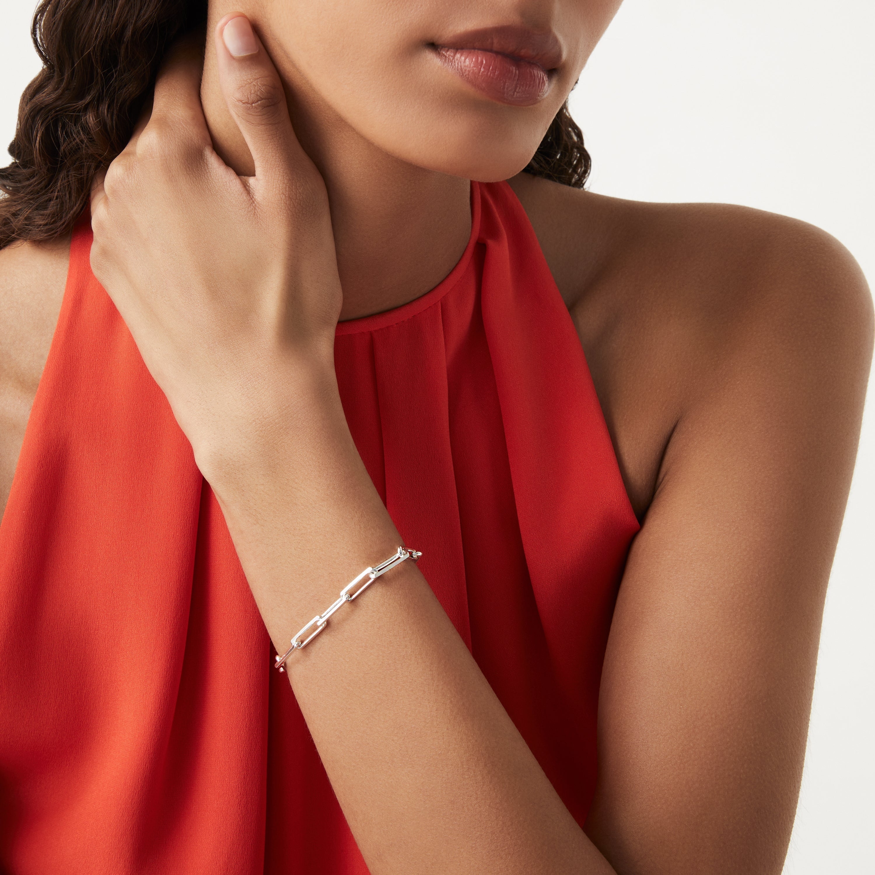 Paperclip Chain Bracelet in Sterling Silver, 5mm