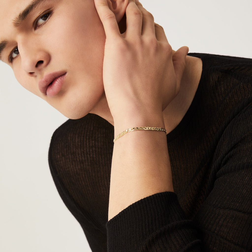 Mariner Chain Bracelet in 18k Gold Over Sterling Silver, 4mm