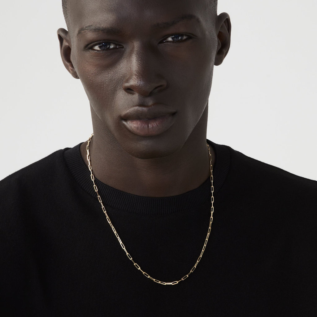 Paperclip Chain Necklace in 18K Gold Over Sterling Silver, 3mm