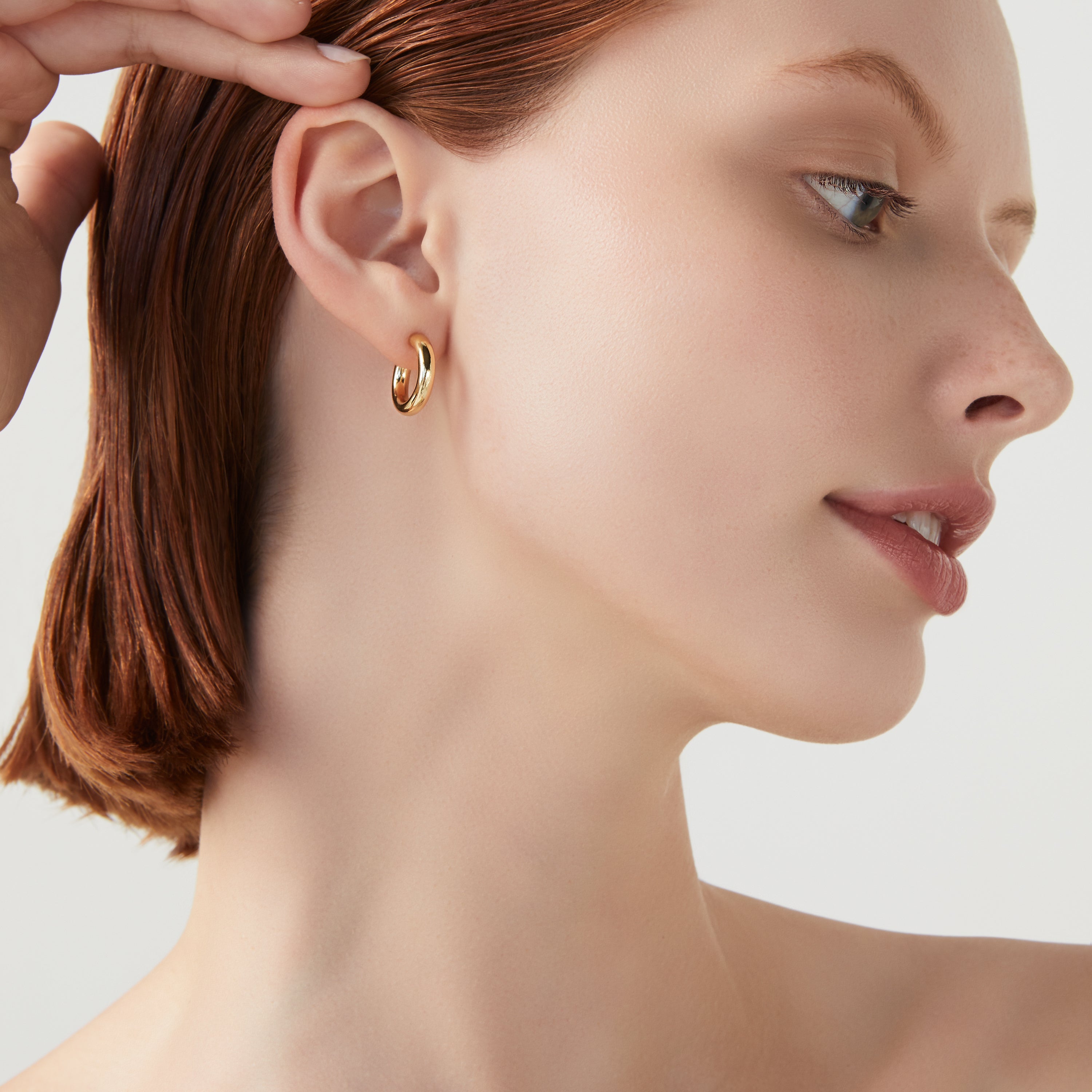 Lightweight Hoop Earrings in 18k Gold Over Sterling Silver, 16mm diameter
