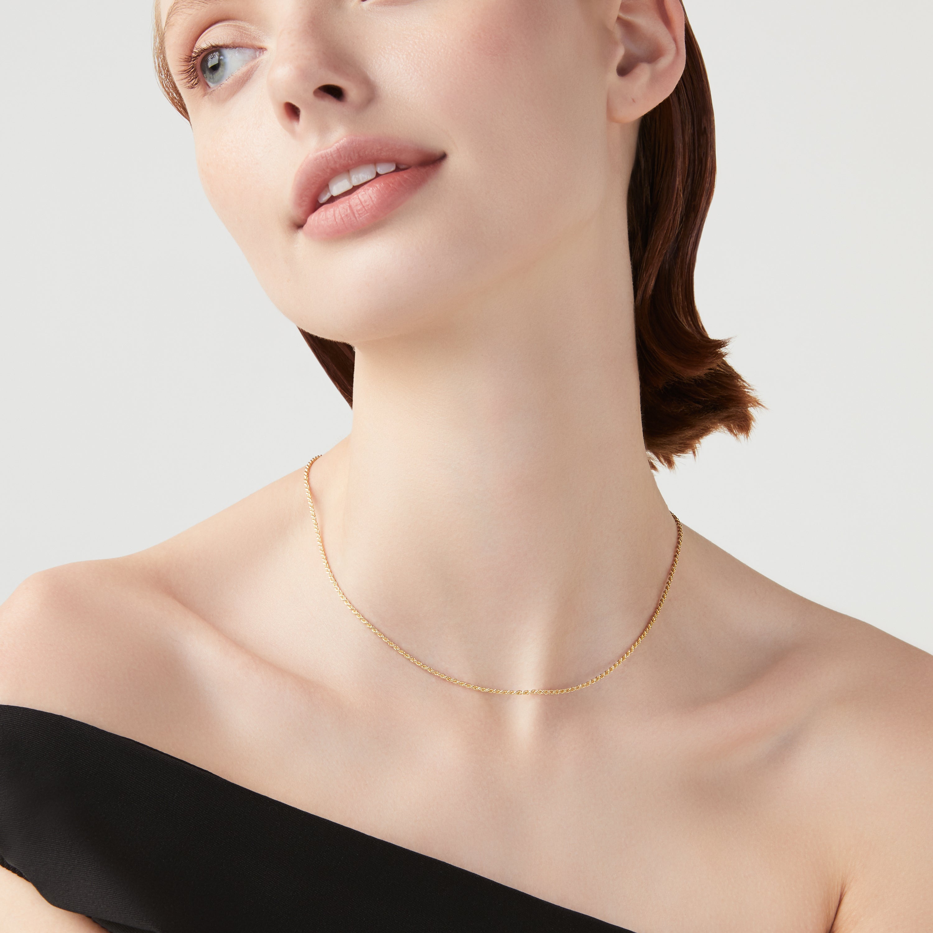 Rope Necklace in 18k gold over sterling silver, 1.5mm