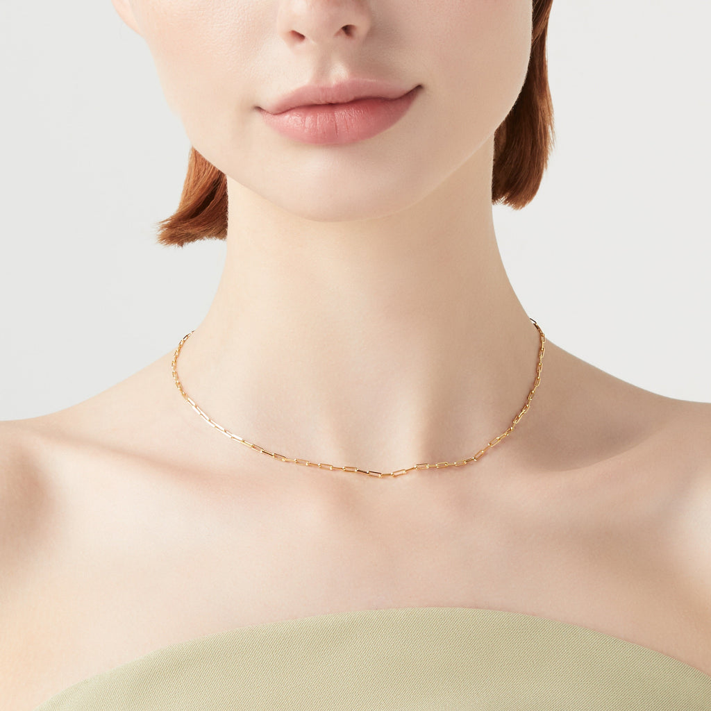 Paperclip Chain Necklace in 18K Gold over Sterling Silver, 2mm