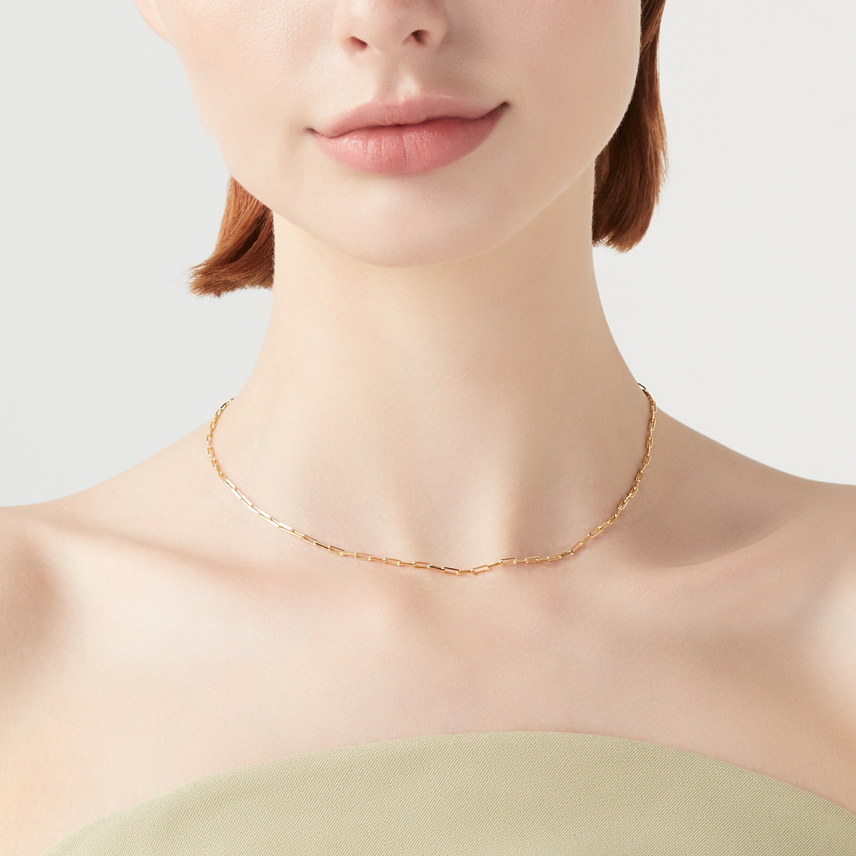 Paperclip Chain Necklace in 18K Gold over Sterling Silver, 2mm